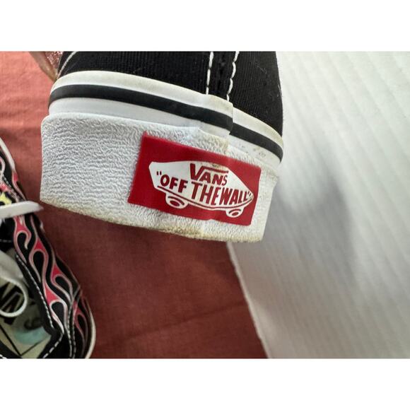 New Vans Authentic Flame Print Low Top Canvas Skater Sneakers Shoes US Women 7.5 - Picture 5 of 7